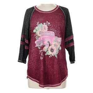 Cactus + Pearl Women's Multicol 3/4 Sleeve Blouse  Size Medium